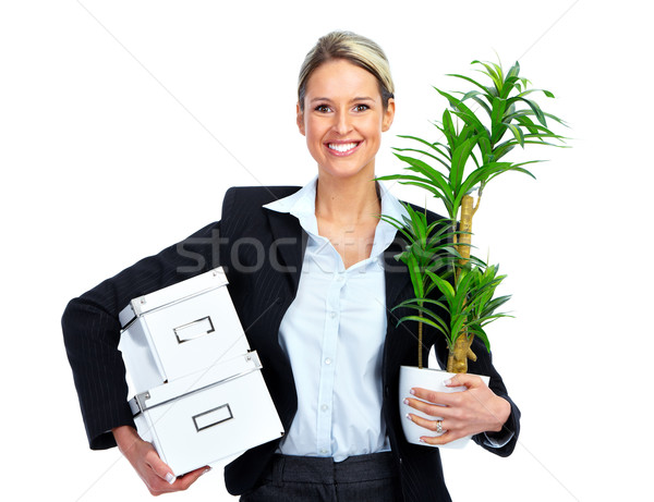 Contador mulher de negócios jovem profissional isolado branco Foto stock © Kurhan