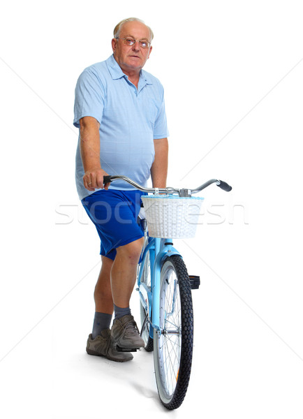 Ouderen man fiets gezondheid sport achtergrond Stockfoto © Kurhan