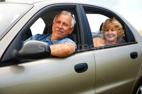 Idős pár mosolyog boldog új autó nő Stock fotó © Kurhan