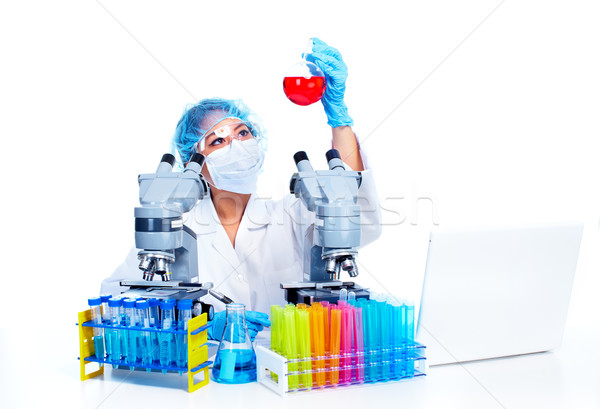 Scientific woman working in laboratory. Stock photo © Kurhan
