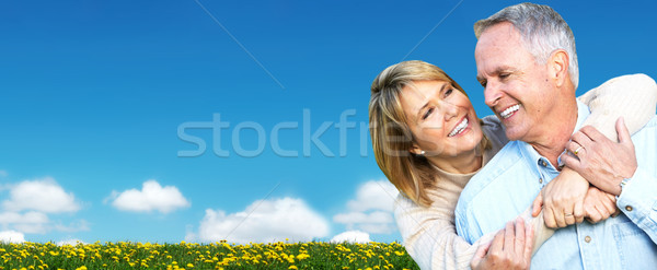 Portret fericit vârstnici om femeie Imagine de stoc © Kurhan