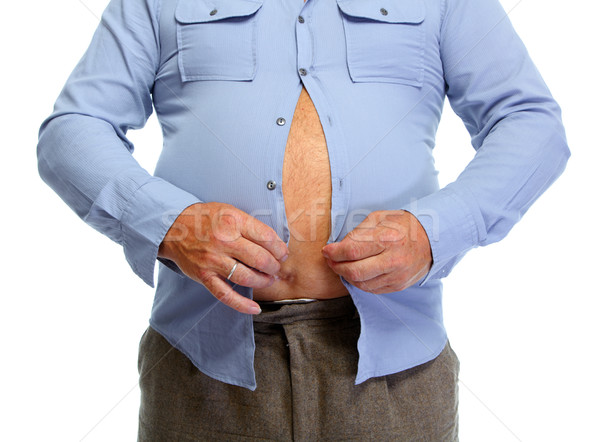 Grubas brzuch starszy człowiek tłuszczu żołądka Zdjęcia stock © Kurhan
