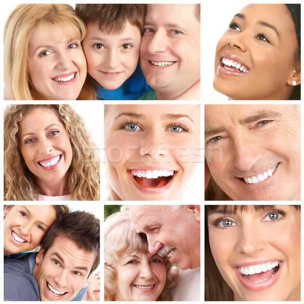 Gülümsüyor dişler yüzler gülen insanlar bakım Stok fotoğraf © Kurhan