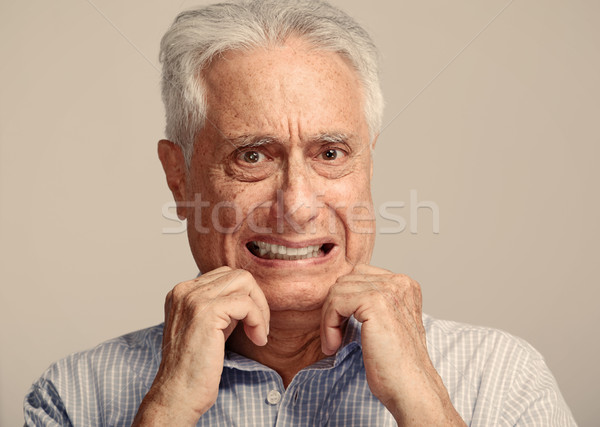 Scared old man. Stock photo © Kurhan