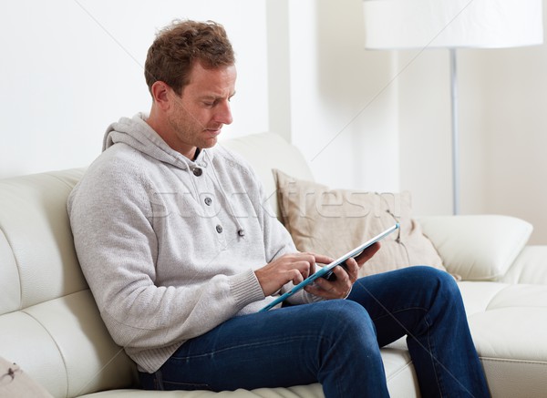 Stock photo: Man with tablet computer