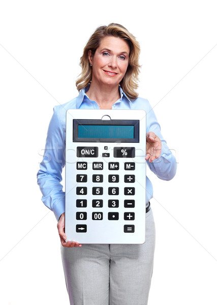 Accountant business woman with a calculator. Stock photo © Kurhan