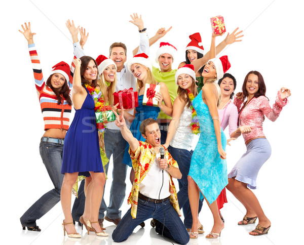 Szczęśliwych ludzi szczęśliwy funny ludzi christmas strony Zdjęcia stock © Kurhan