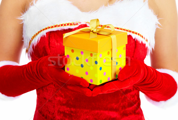 ストックフォト: サンタクロース · ヘルパー · クリスマス · 少女 · 現在 · 美しい