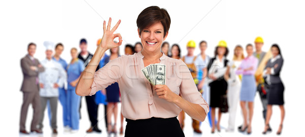Woman with american dollars. Stock photo © Kurhan