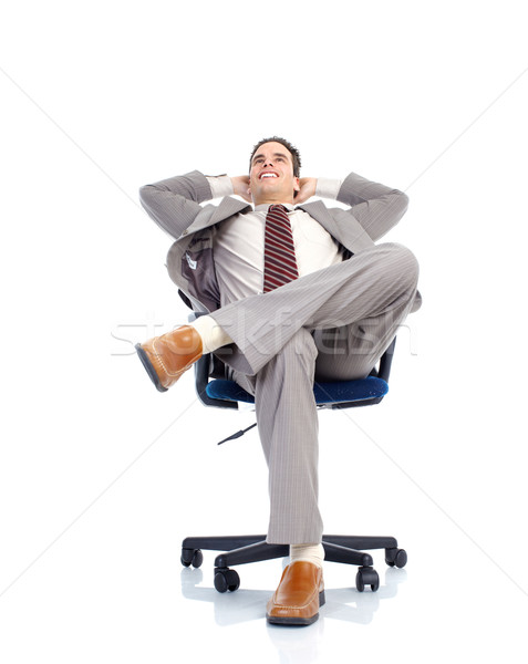 Geschäftsmann Business entspannen isoliert weiß Büro Stock foto © Kurhan