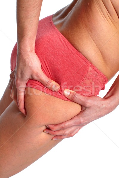 Frau butt Ernährung Gewichtsverlust Hand Körper Stock foto © Kurhan