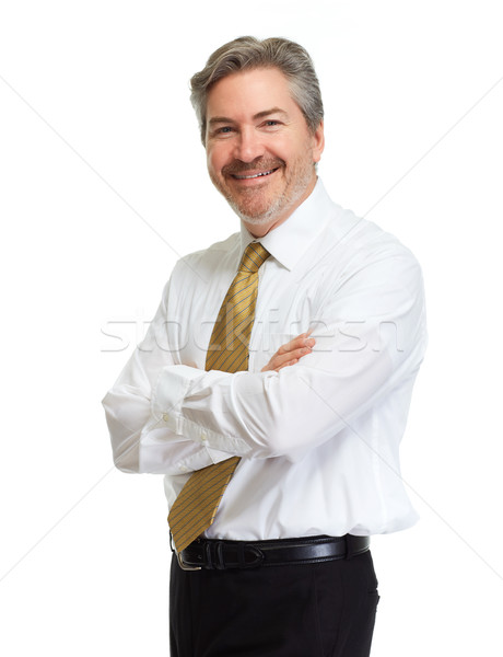 笑みを浮かべて ビジネスマン 成熟した 肖像 孤立した 白 ストックフォト © Kurhan