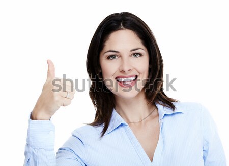 Happy successful business woman. Stock photo © Kurhan