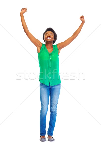 Happy African woman Stock photo © Kurhan