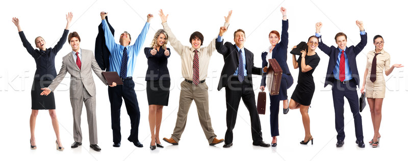 Zakenlieden groep jonge glimlachend witte kantoor Stockfoto © Kurhan