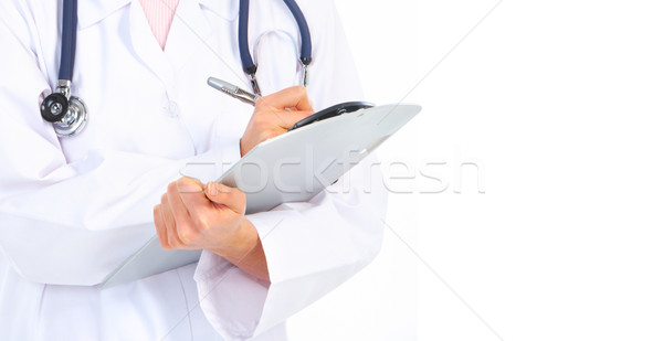 Médico médicos estetoscopio aislado blanco trabajo Foto stock © Kurhan