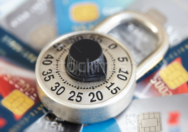 блокировка кредитных карт кодовый замок защиту безопасности замок Сток-фото © Kurhan