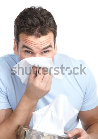 アレルギー 若い男 孤立した 顔 男 医療 ストックフォト © Kurhan