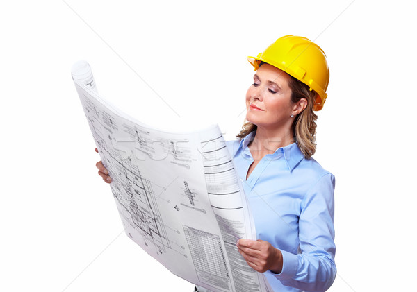Architect woman with a plan. Stock photo © Kurhan