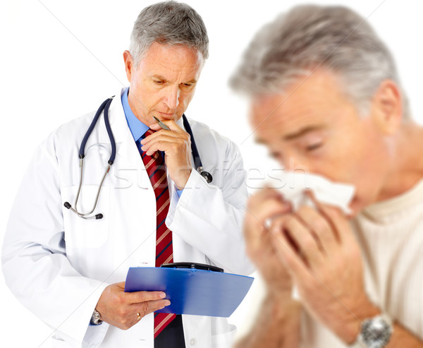 Gripe médico homem isolado branco cara Foto stock © Kurhan