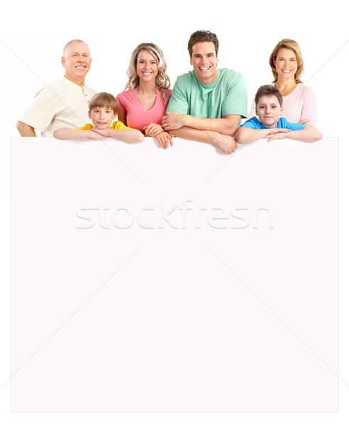 Boldog család izolált fehér nő család szeretet Stock fotó © Kurhan