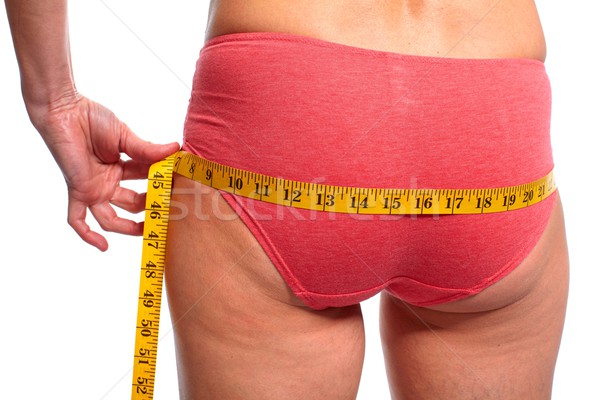 Nő mér test kövér diéta fogyókúra Stock fotó © Kurhan