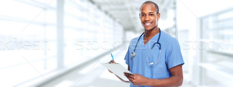 African-american doctor man. Stock photo © Kurhan