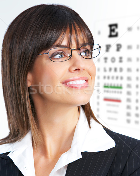 Femme belle jeunes femme souriante lunettes affaires [[stock_photo]] © Kurhan