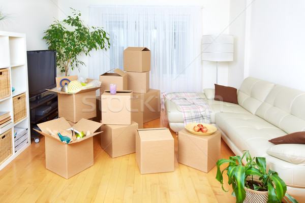 Moving boxes in new house. Stock photo © Kurhan