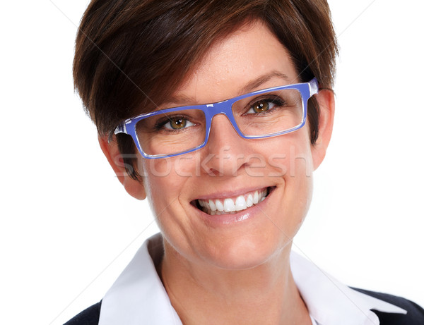 Face of mature business woman with eyeglasses. Stock photo © Kurhan