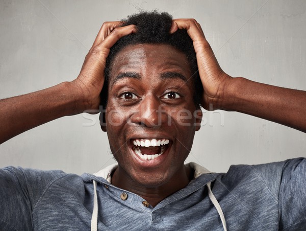 Mutlu siyah adam gülen adam yüz Stok fotoğraf © Kurhan
