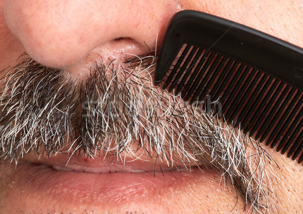 Man combing his mustache. Stock photo © Kurhan