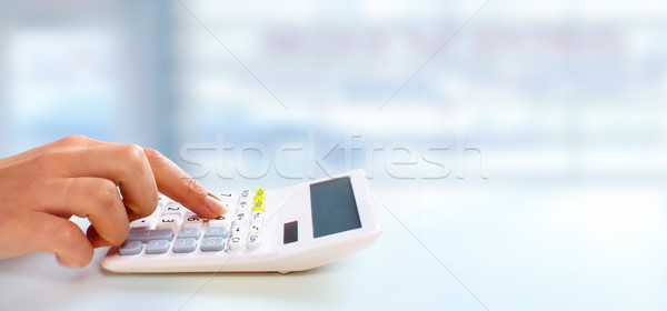 Hand Rechner professionelle Buchhalter Rechnungslegung Steuer Stock foto © Kurhan