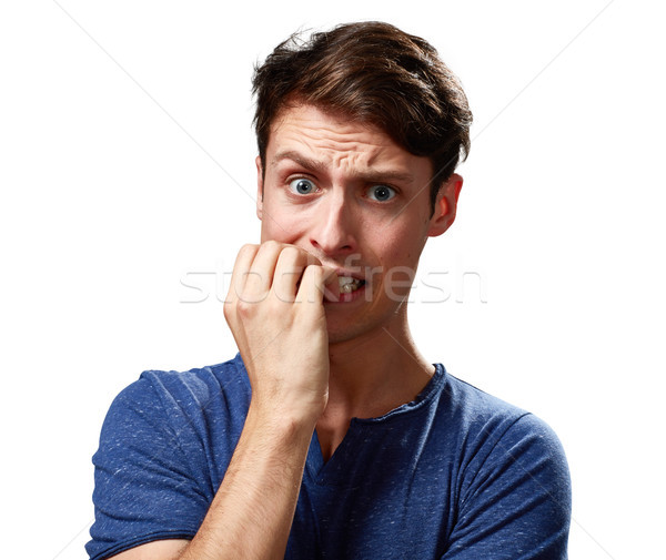 Anxious man face. Stock photo © Kurhan