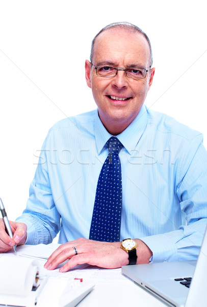 Contador empresário isolado branco escritório homem Foto stock © Kurhan