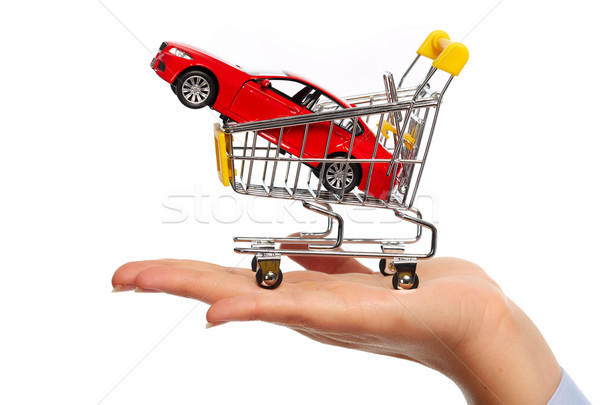 New car in shopping cart. Stock photo © Kurhan