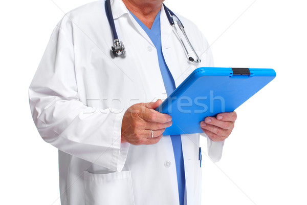Mains médecin presse-papiers isolé blanche étudiant [[stock_photo]] © Kurhan