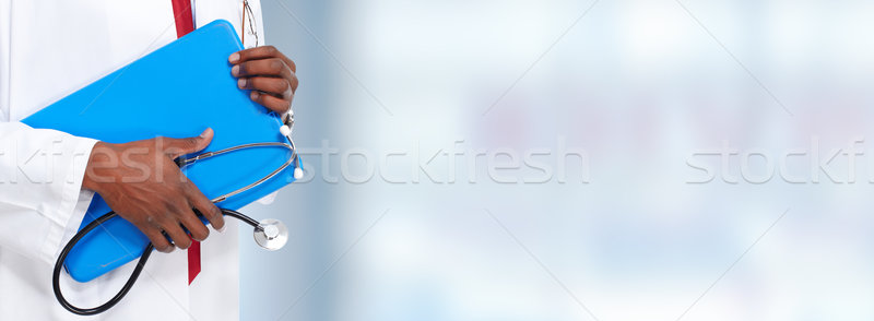 Doctor hands with stethoscope Stock photo © Kurhan