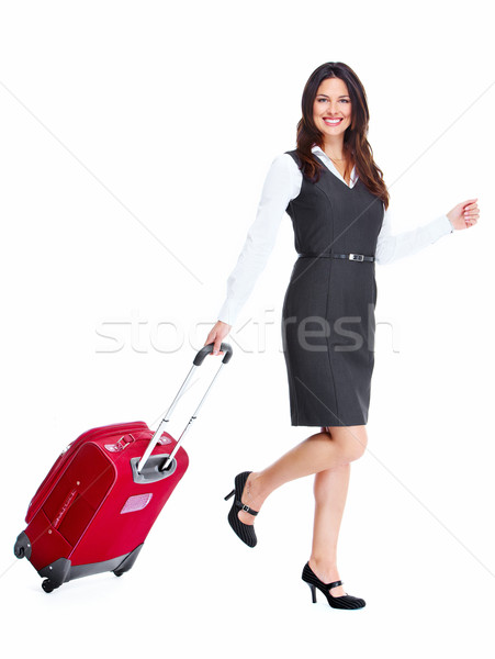 Zdjęcia stock: Business · woman · walizkę · odizolowany · biały · działalności · edukacji
