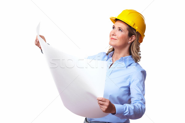 Architect woman with a plan. Stock photo © Kurhan