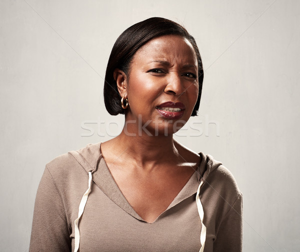 Afrikaanse vrouw afro-amerikaanse rijpe vrouw gezicht achtergrond Stockfoto © Kurhan