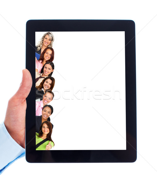 Tablet computer and group of students. Stock photo © Kurhan