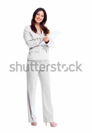 Zdjęcia stock: Business · woman · piękna · młodych · odizolowany · biały · działalności