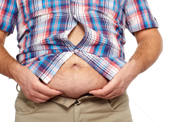 Dicker Mann groß Bauch Ernährung Mann Sport Stock foto © Kurhan