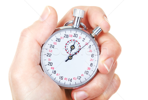 商业照片: 机械 · 马表 · 孤立 ·白·手·看