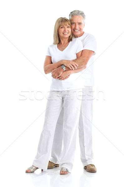 âgées couple heureux amour isolé Photo stock © Kurhan