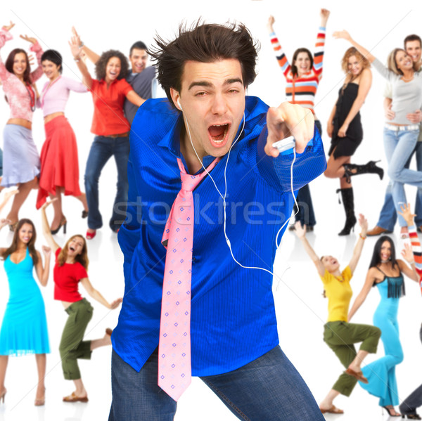 Stock fotó: Boldog · emberek · boldog · fiatalember · fiatalok · zene · kezek
