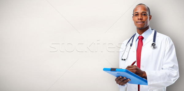 Foto stock: Médico · médico · escrita · prescrição · caneta · fundo