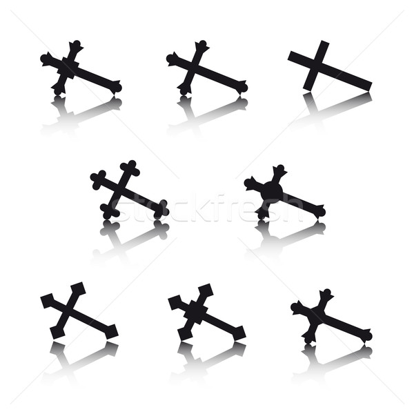 Collection of crosses isolated on white background Stock photo © kurkalukas