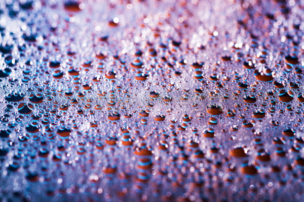 Foto stock: Brilhante · gotas · água · azul · roxo · abstrato